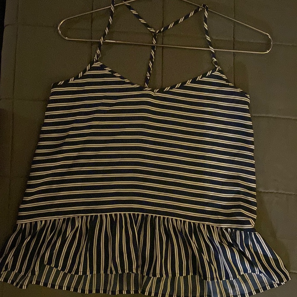 Navy blue and white tank